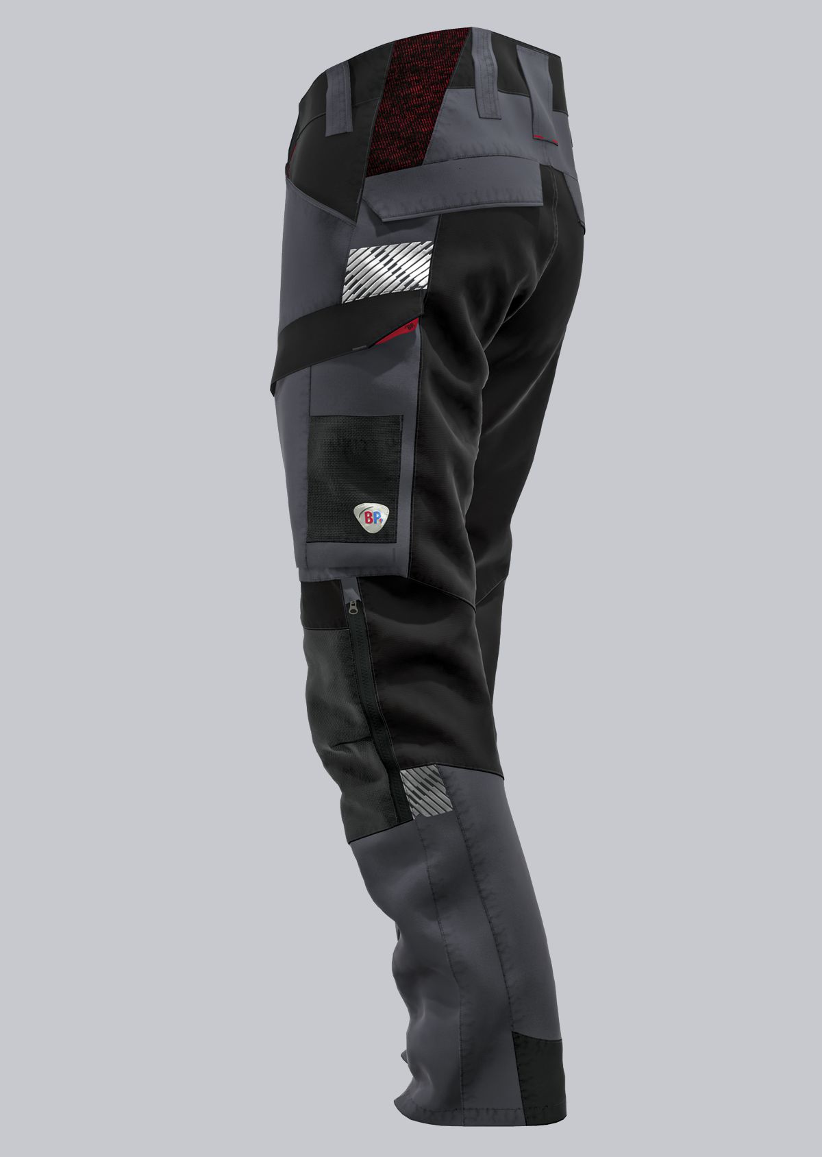 BP® Pantalon de travail hybride robuste avec genouillères anthracite/noir Thumbnail 1