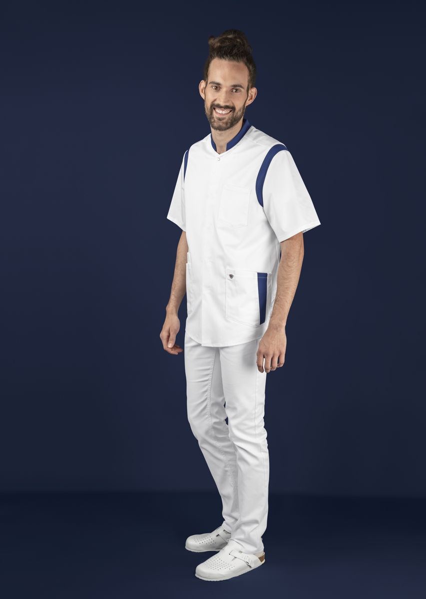 1710-684-2110 BP® Stretch women's tunic white/night blue Thumbnail 8