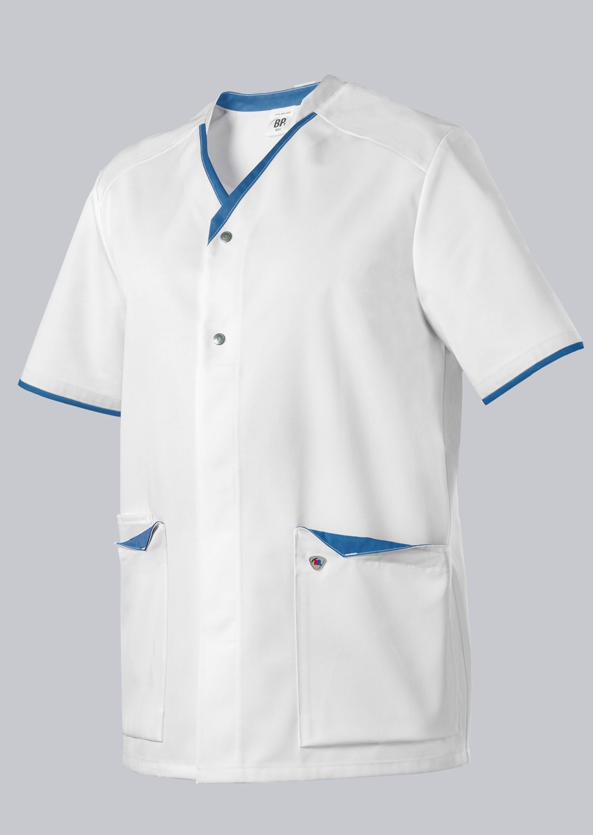 BP® Kasack unisex - weiß/azurblau - 1703-485-2106