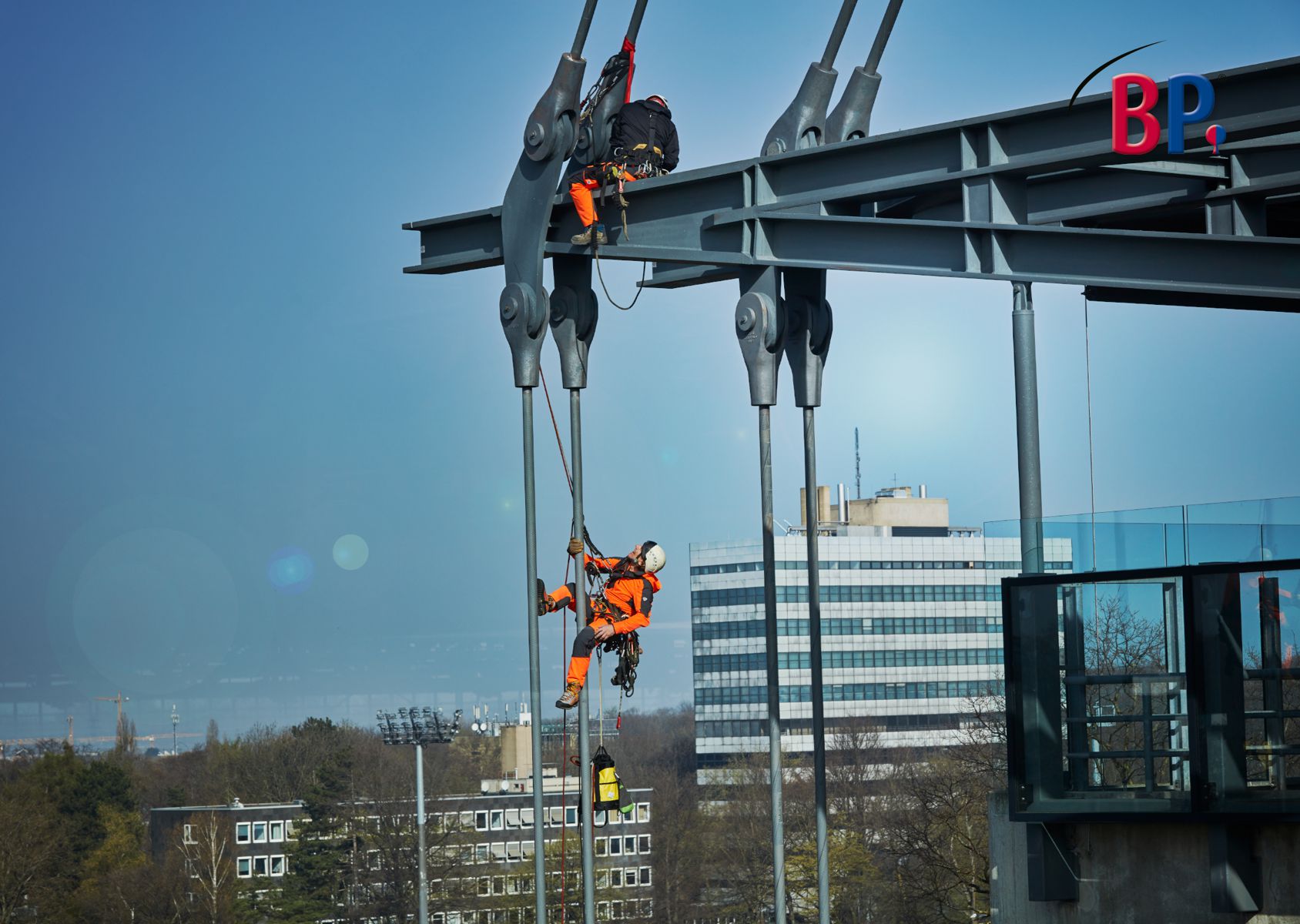 BP® Veste super stretch orange haute visibilité/anthracite Thumbnail 3