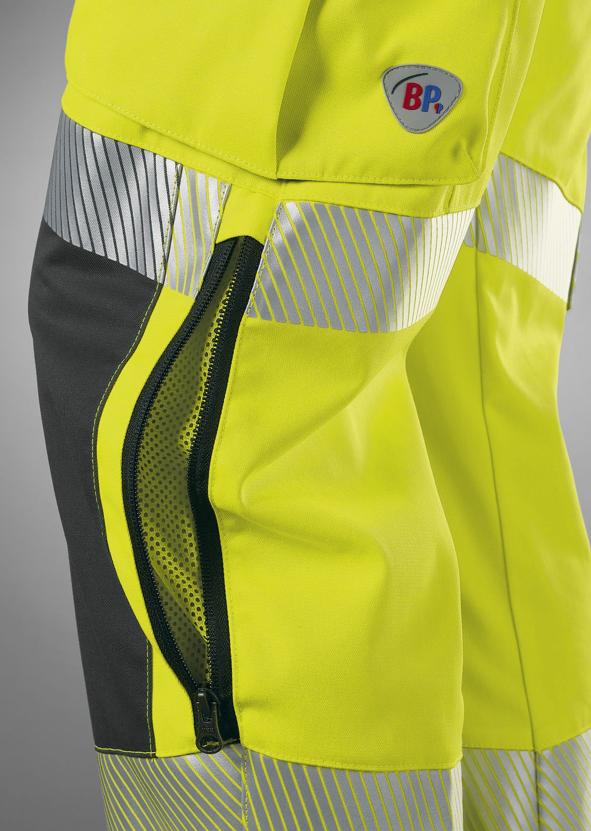 BP® Leichte Warnschutz-Stretch-Hose mit Knietaschen warngelb/anthrazit Thumbnail 4
