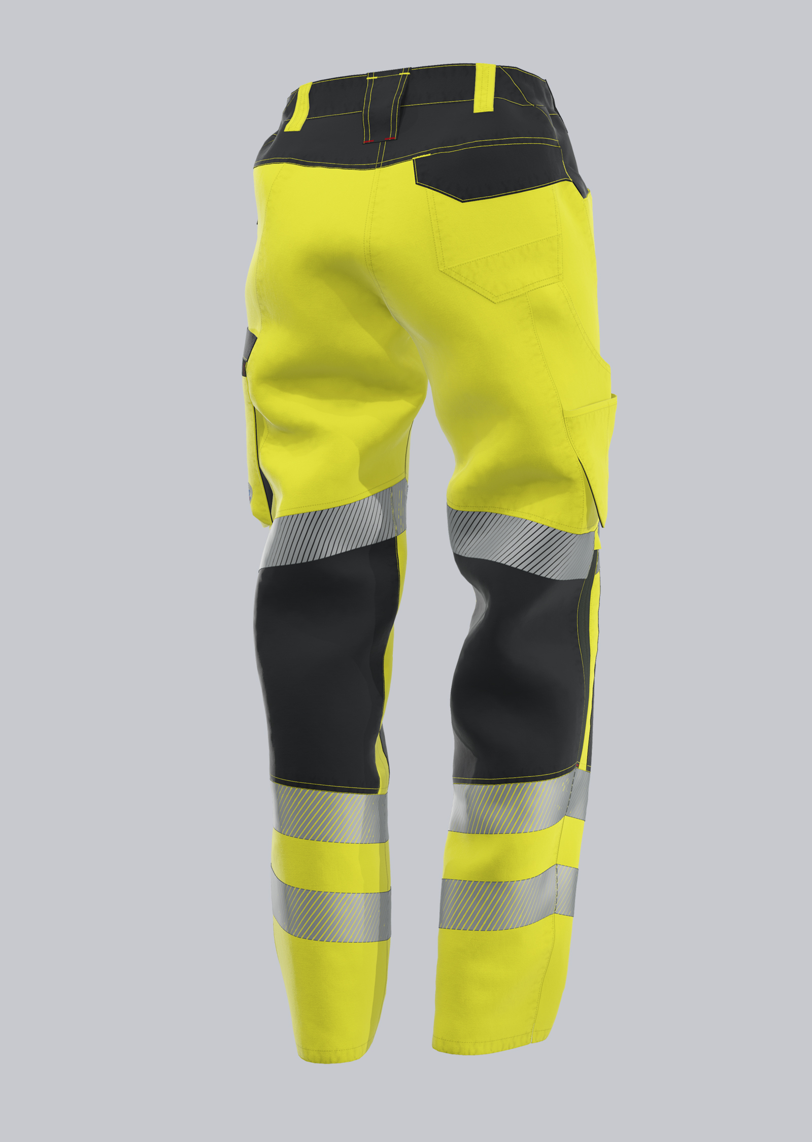 2046-844-6656 BP® Pantalon stretch à haute visibilité avec genouillères femmes jaune haute visibilité/anthracite Thumbnail 1