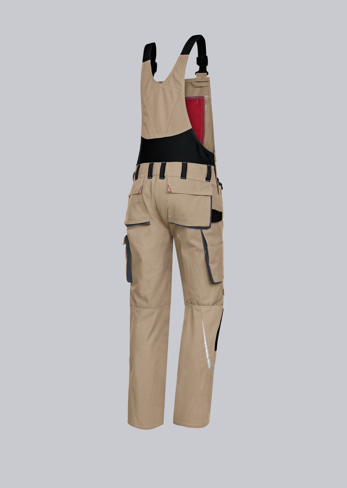 1804-720-40_BP® Comfort bib & brace with reflector elements, knee pad pockets_sahara_Image 2