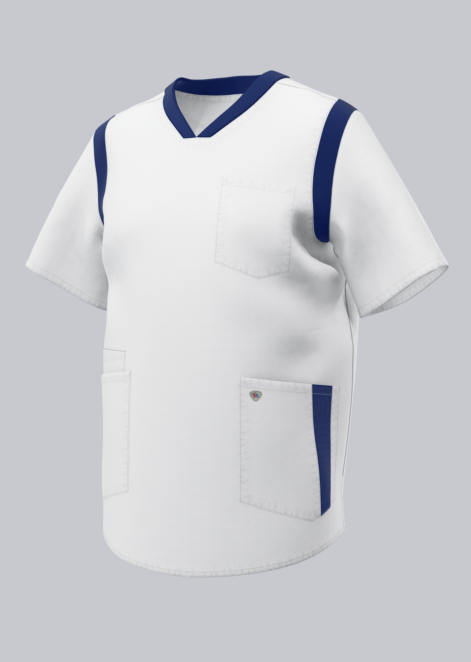 BP® Lightweight unisex slip-on tunic 1713-684-2110_BP® Lightweight unisex slip-on tunic_white/night blue_Cover Image