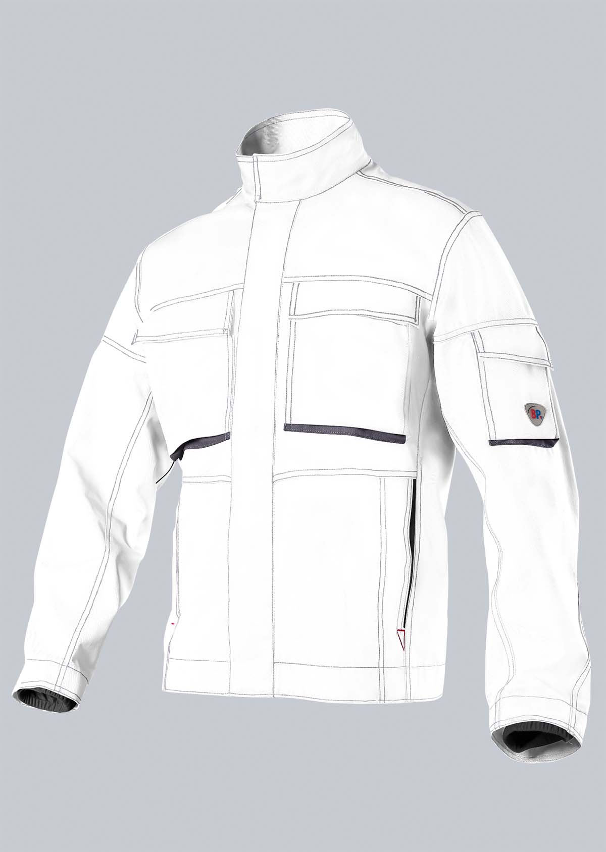 1795-720-2153 BP® Komfort-Arbeitsjacke mit Stretcheinsätzen weiß/dunkelgrau Cover Bild