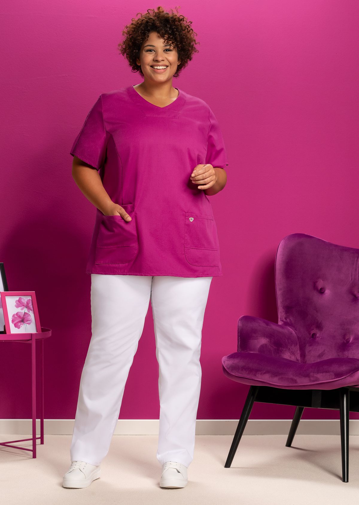 BP® Leichter Schlupfkasack für Damen fuchsia Thumbnail 2