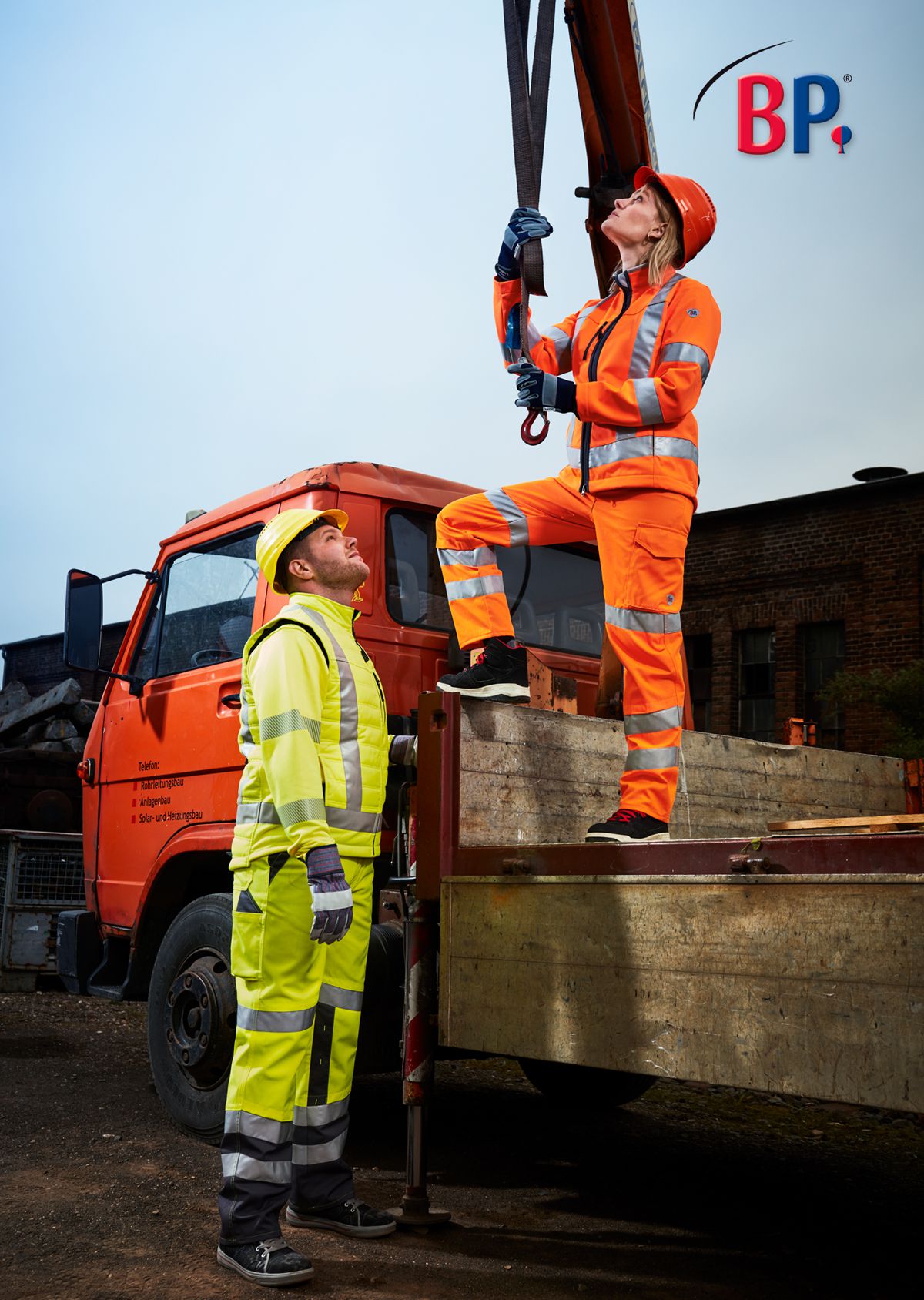 BP® Warnschutz-Hose mit Knietaschen für Damen warnorange Thumbnail 3