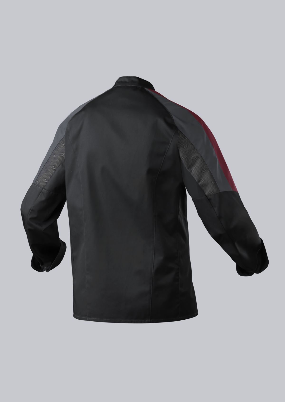 1533-435-3580 BP® Veste cuisinier légère hommes noir/gris/barolo Thumbnail 1