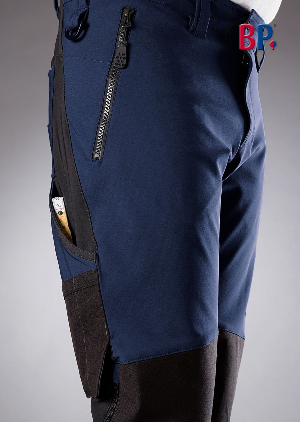 1861-620-1432 BP® Super-stretch work trousers with knee pad pockets night blue/black Thumbnail 3