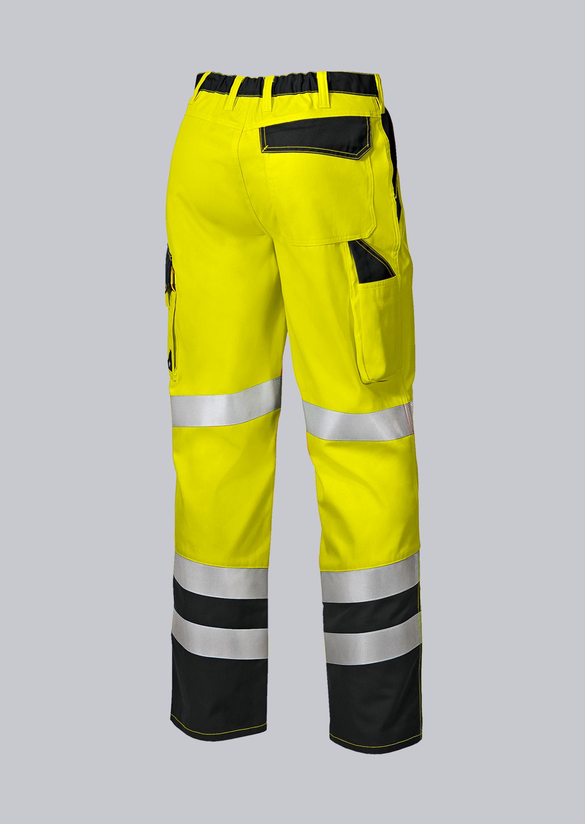 2010-845-8653_BP® High-visibility trousers with knee pockets_warning yellow/dark grey_Image 2