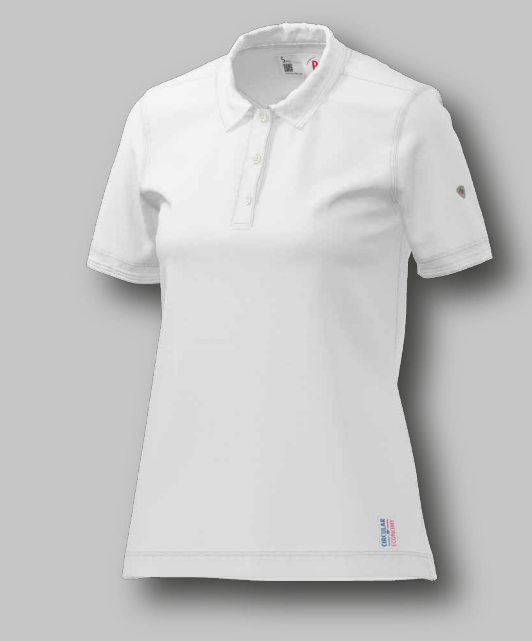 Circular Economy Damen Poloshirt in Weiß