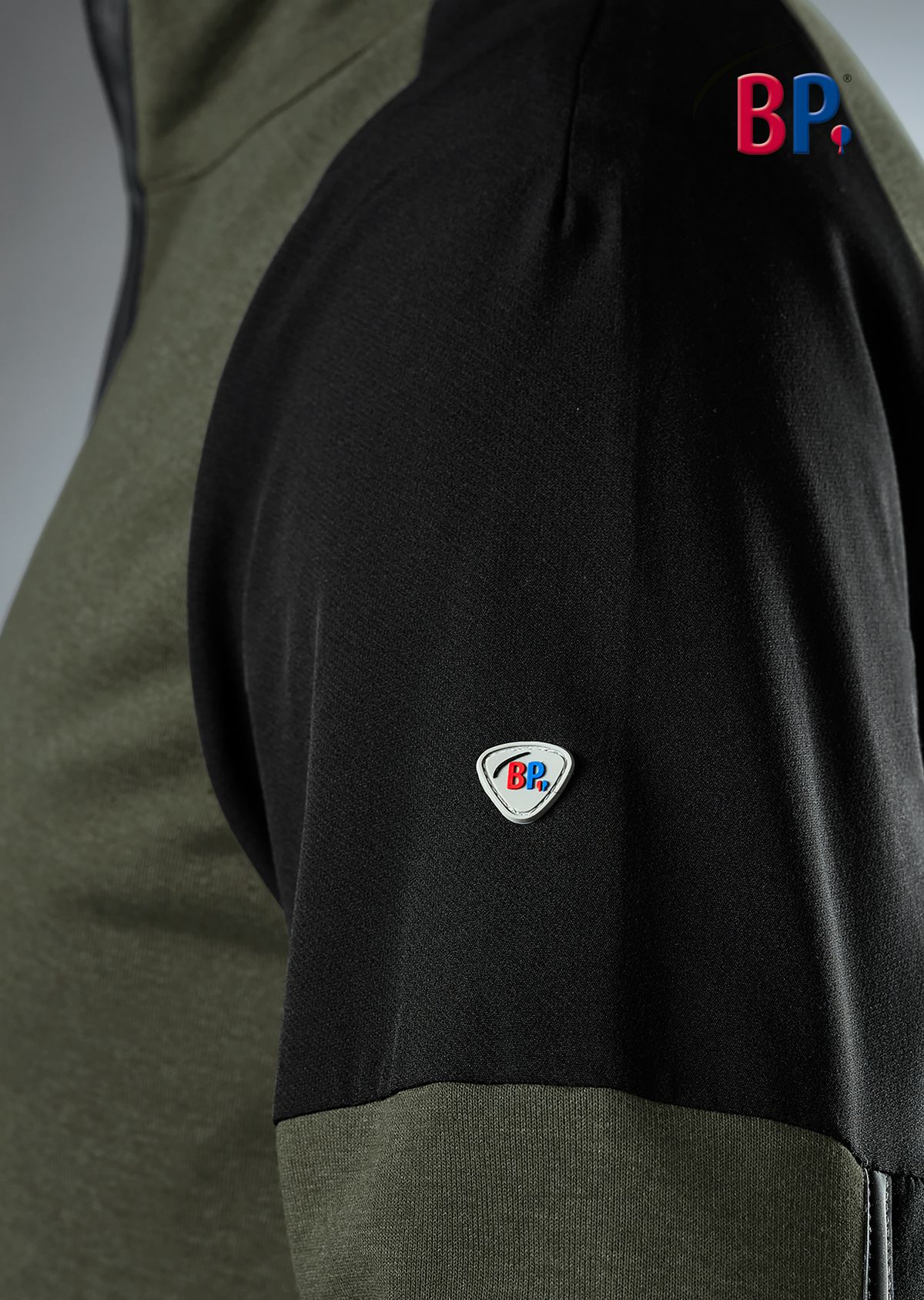 BP® Sweatshirt-Troyer oliv/schwarz Thumbnail 5