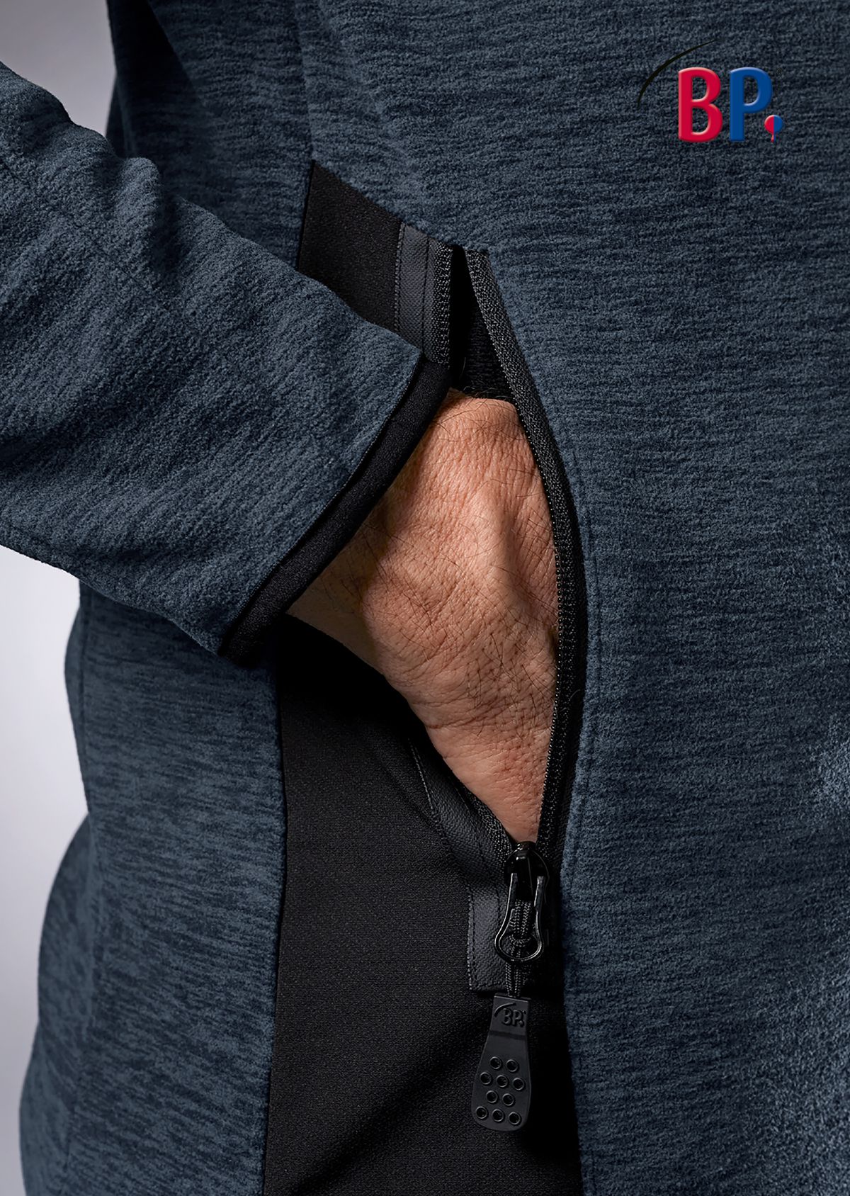 BP® Space-dyed Fleecejacke space blau Thumbnail 3