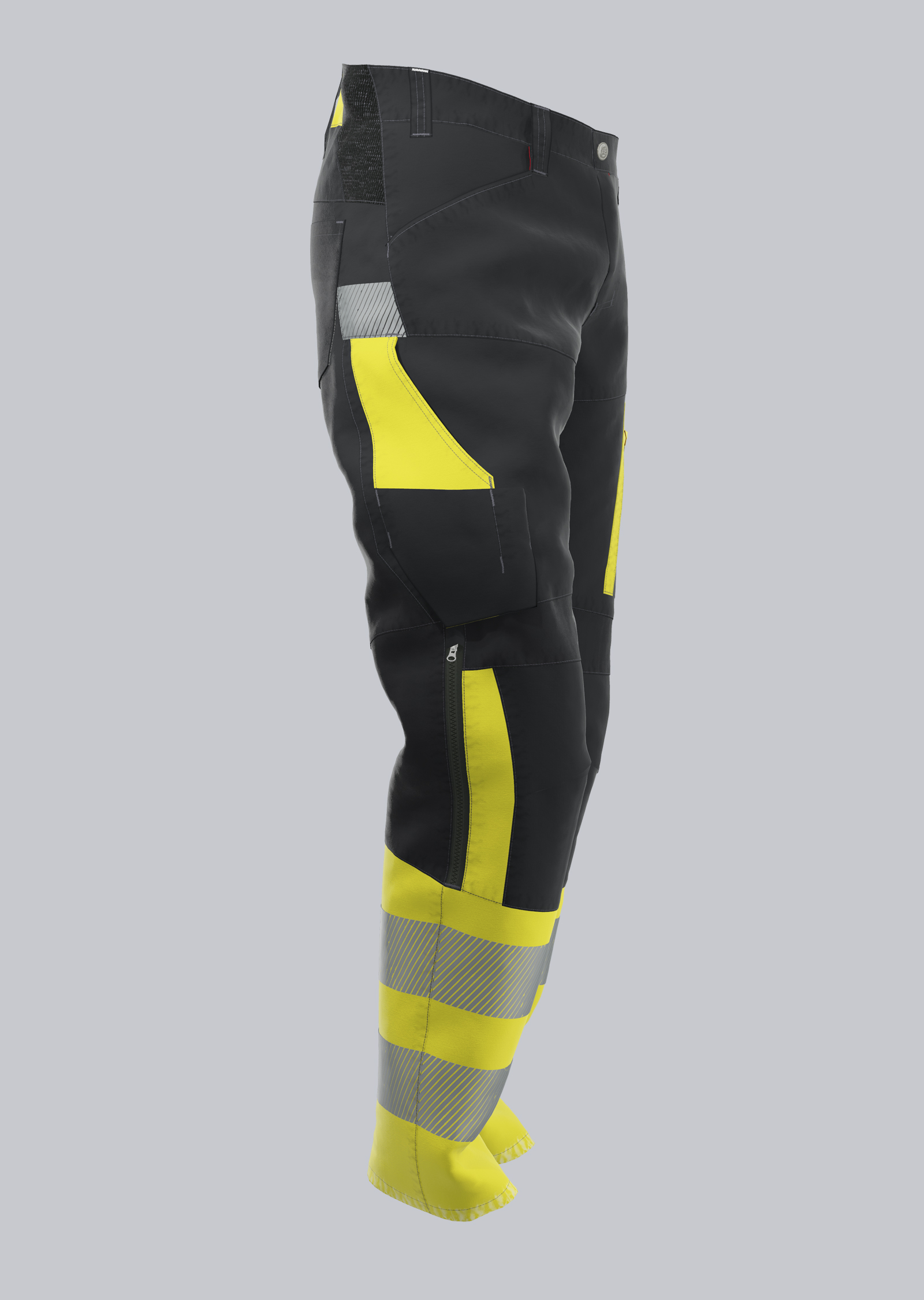 2047-845-5666_BP® Warnschutz-Hybrid-Hose Klasse 1 mit Knietaschen_anthrazit/warngelb_Bild 4