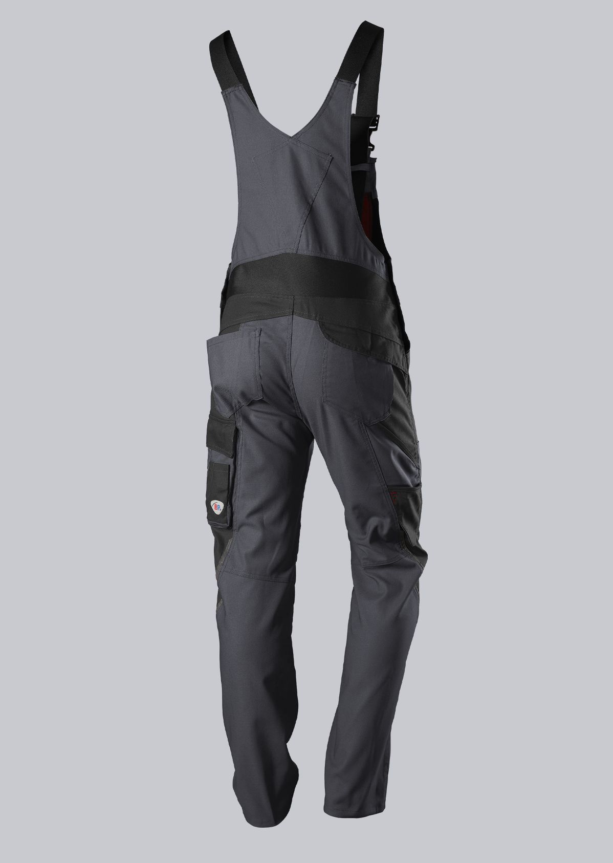 BP® Robuste Latzhose mit Kniepolstertaschen anthrazit/schwarz Thumbnail 2