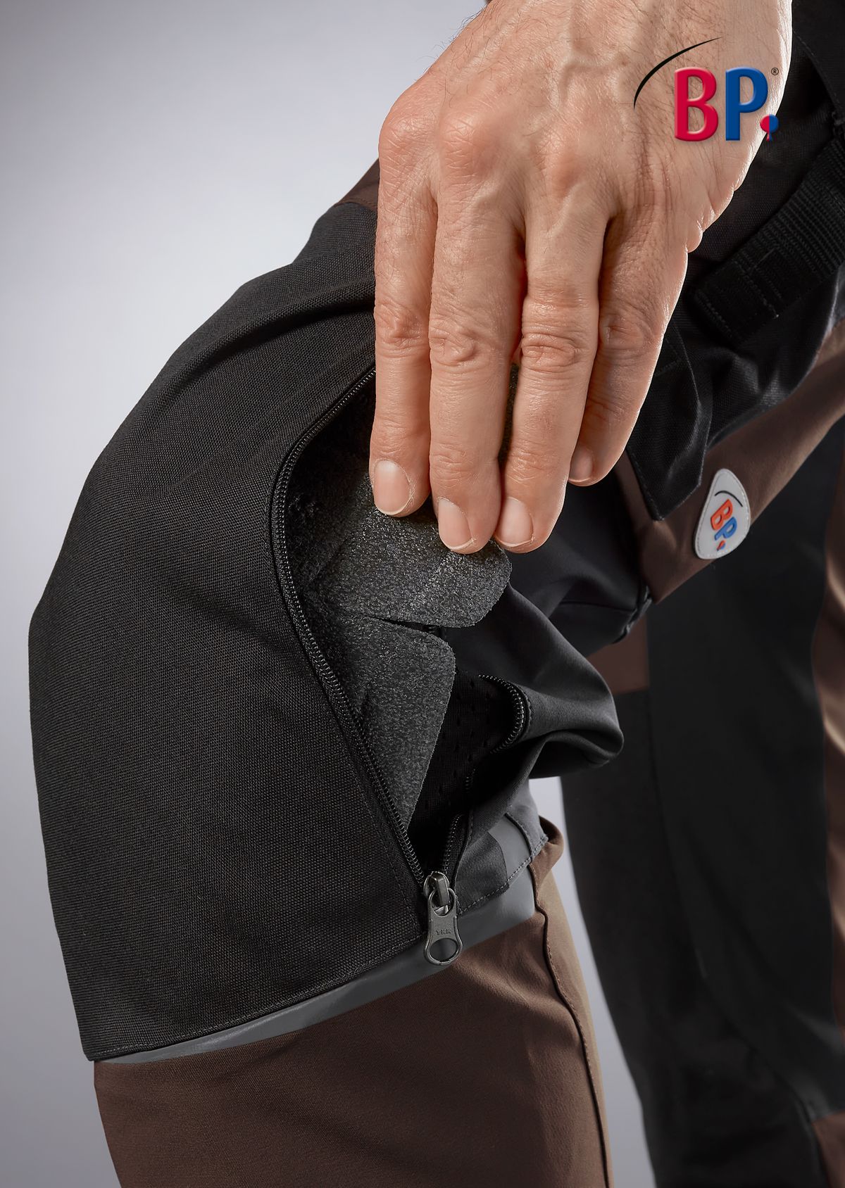 1861-620-4832_BP® Superstretch-Arbeitshose mit Kniepolstertaschen_braun/schwarz_Bild 7