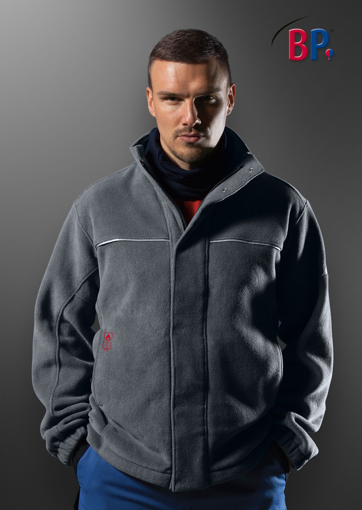2425-860-53 BP® Multi-standard APC1 fleece jacket dark grey Thumbnail 4