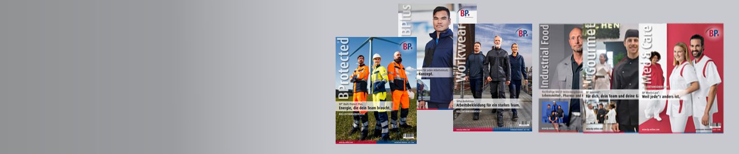 Banner mit Katalog Cover von verschiedenen BP® Kollektionen.