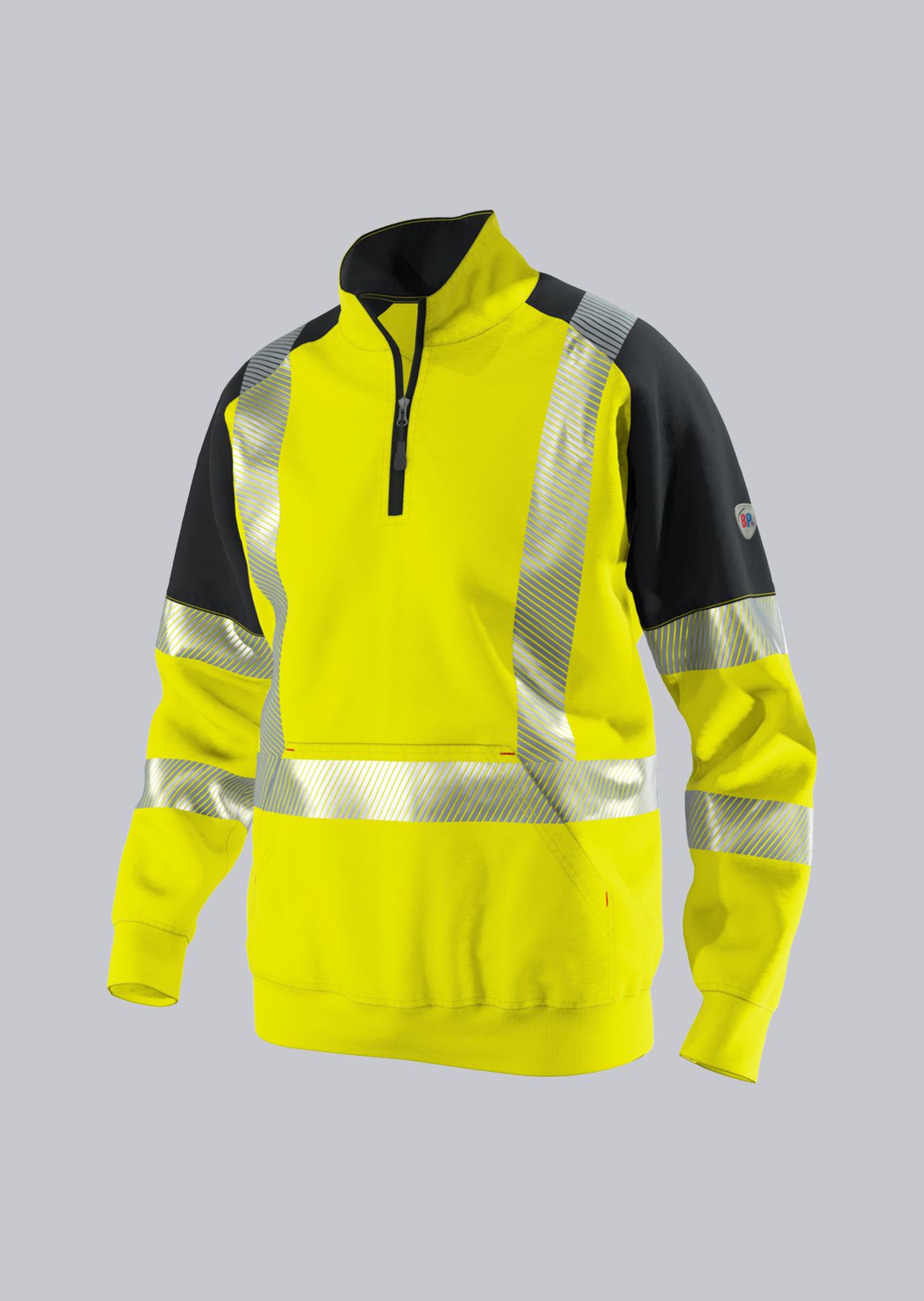 2137-873-6656_BP® Warnschutz-Sweatshirt-Troyer_warngelb/anthrazit_Cover Bild