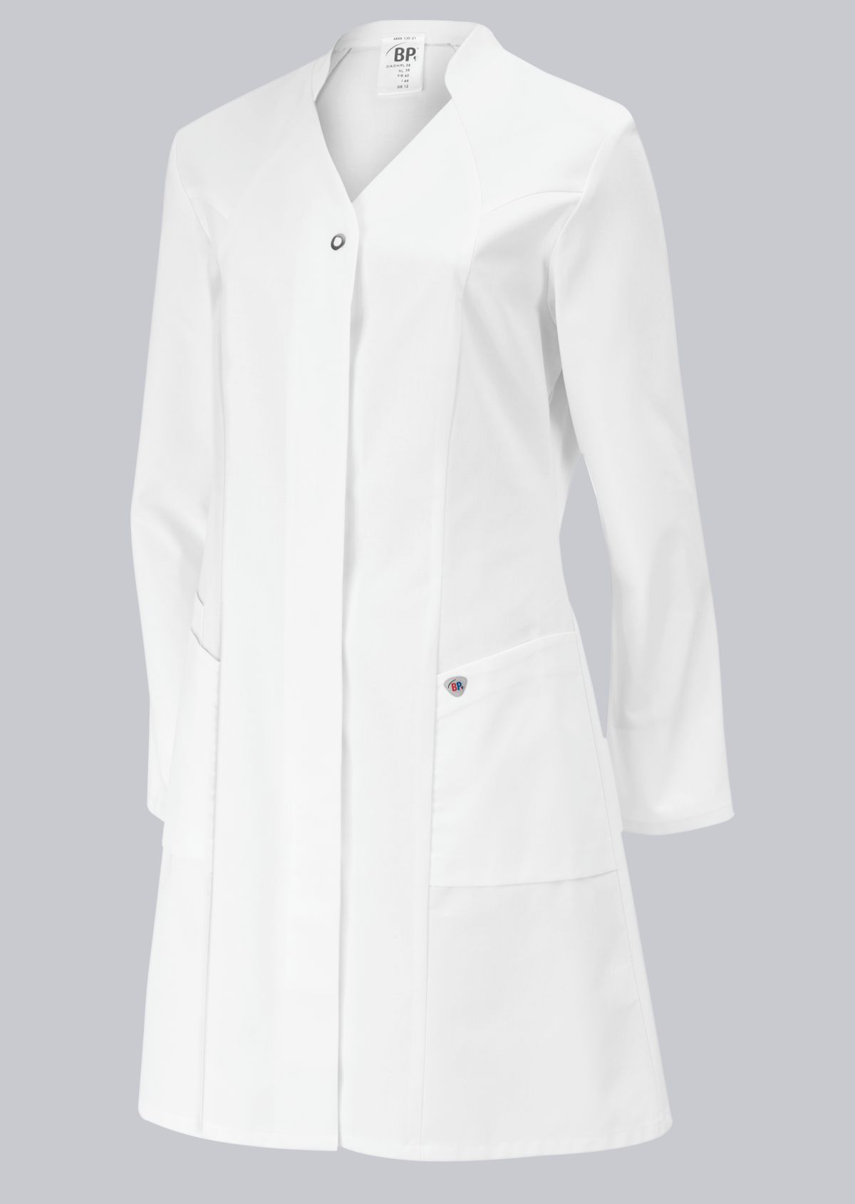4866-130-21 BP® Lange katoenen damesjas wit Hoofdafbeelding