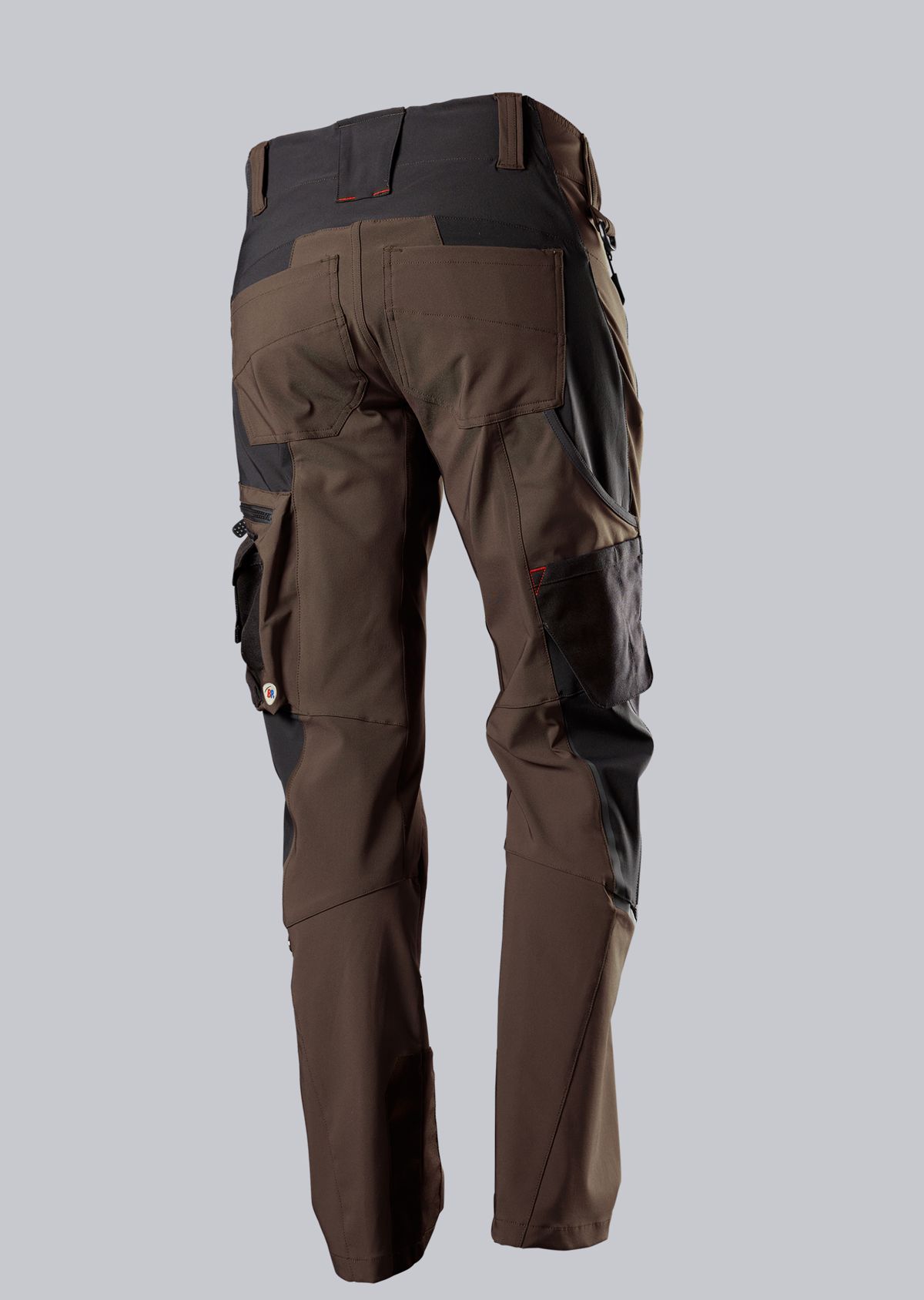 1861-620-4832 BP® Super-stretch work trousers with knee pad pockets brown/black Thumbnail 1