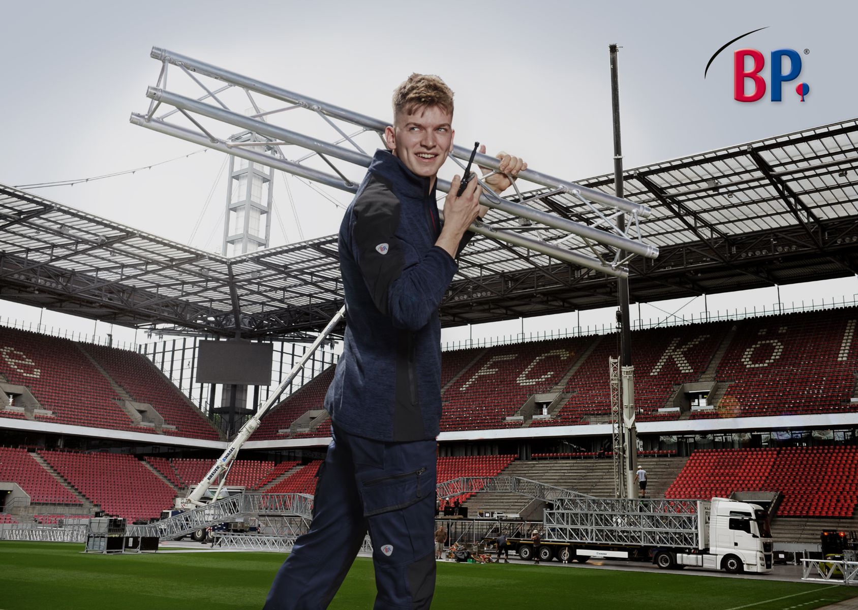 BP® Space-dyed Fleecejacke space blau Thumbnail 4