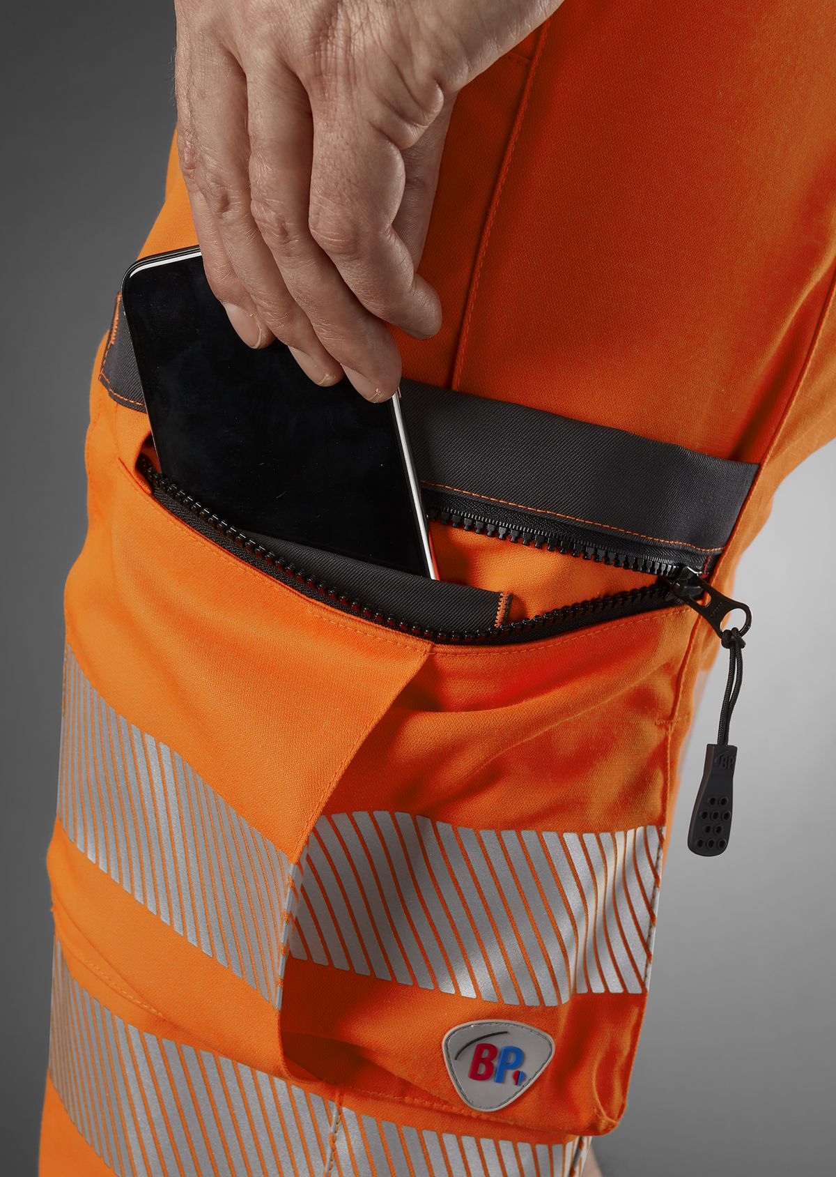 2045-847-6556_BP® Leichte Warnschutz-Stretch-Shorts_warnorange/anthrazit_Bild 4