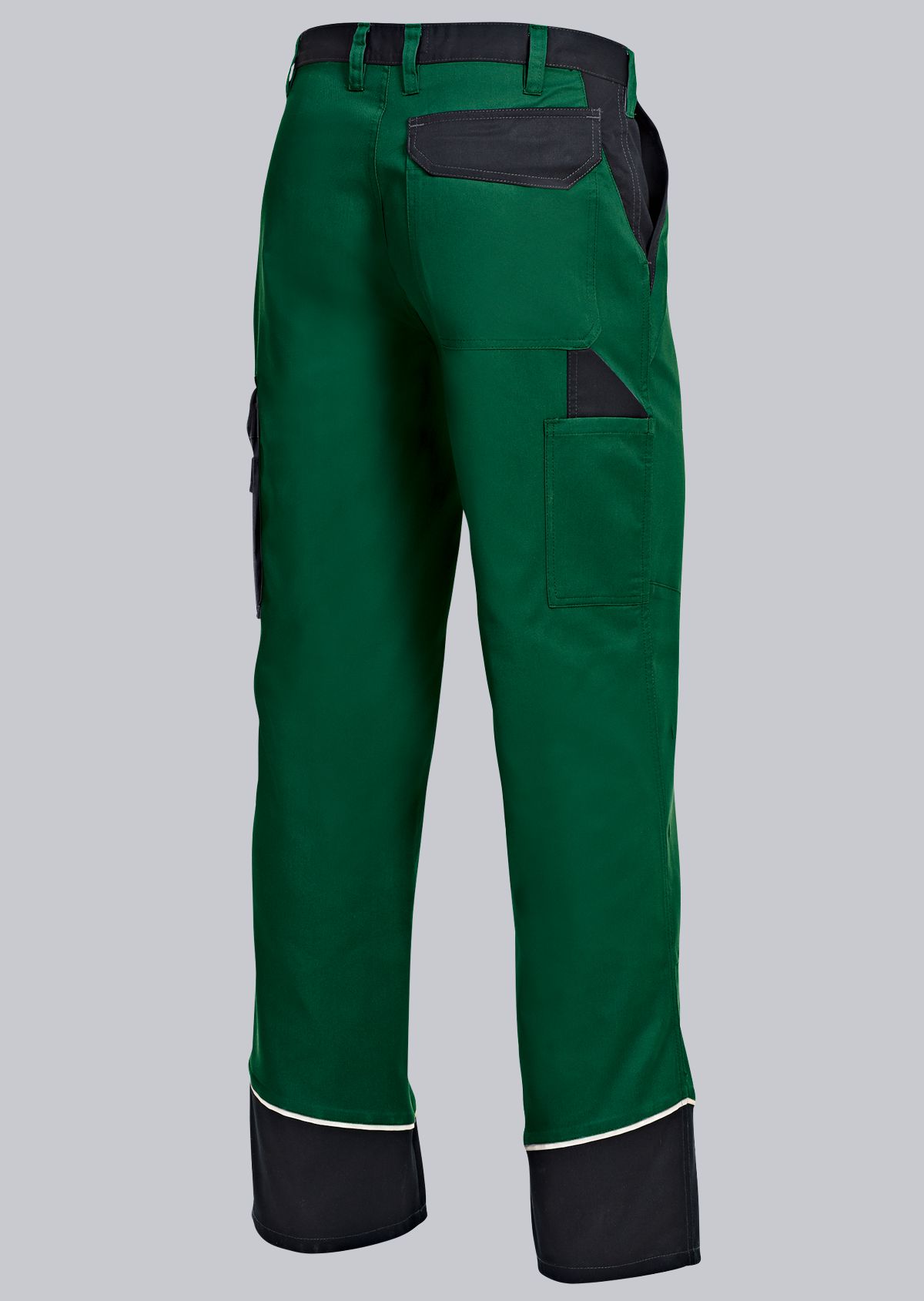 1609-559-74 BP® Pantalon de travail avec boutons dissimulés et genouillères vert moyen/noir Thumbnail 1