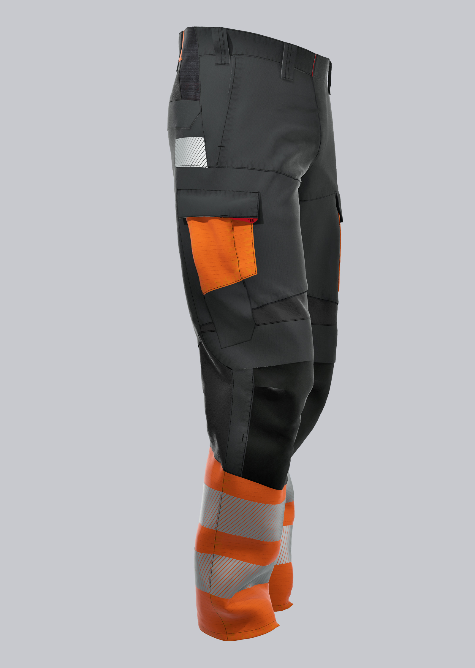 BP® Lichte multinorm-broek met hoge zichtbaarheid cl. 1, APC1 antraciet/signaaloranje Thumbnail 3