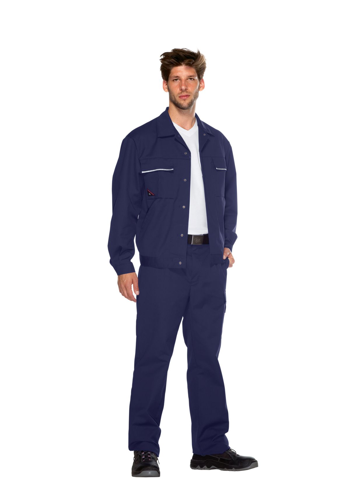 1602-559-10 BP® Arbeitsjacke mit verdeckten Knöpfen dunkelblau Thumbnail 2