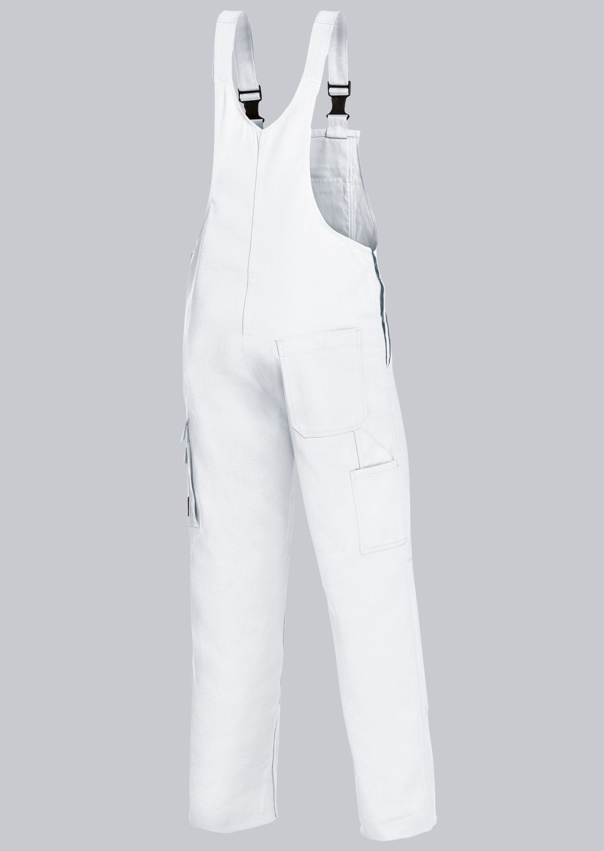 1482-060-21 BP® Cotte à bretelles basic en coton avec genouillères blanc Thumbnail 1