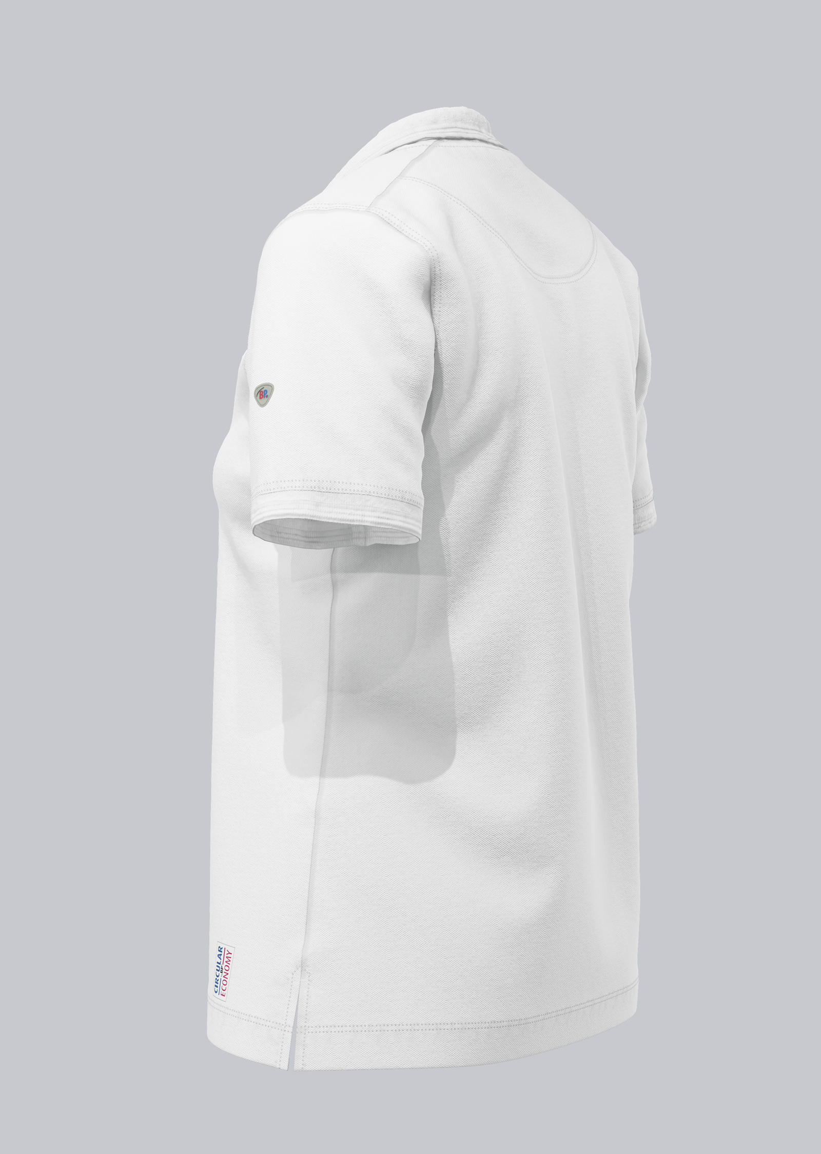BP® Circular-Poloshirt für Damen weiß Thumbnail 3