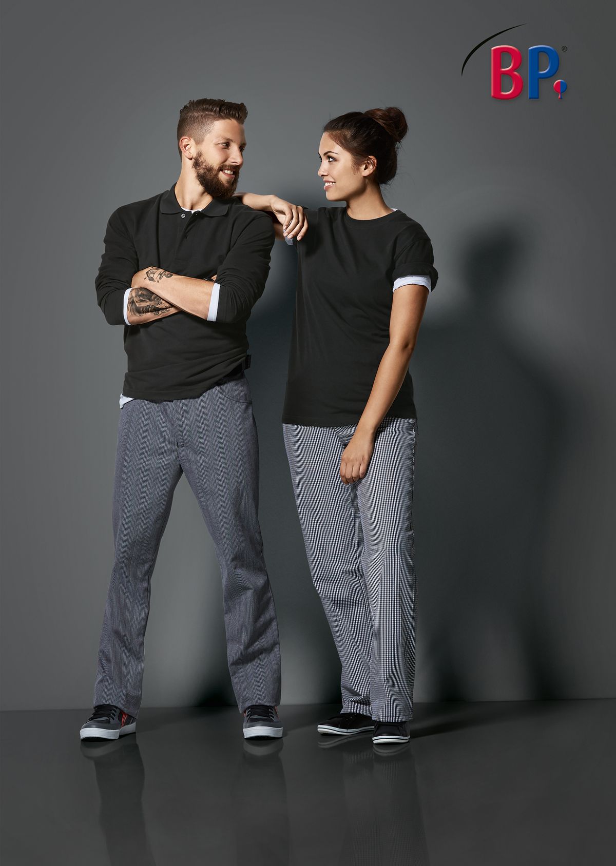 BP® Jean unisexe pépite, noir/blanc Thumbnail 1