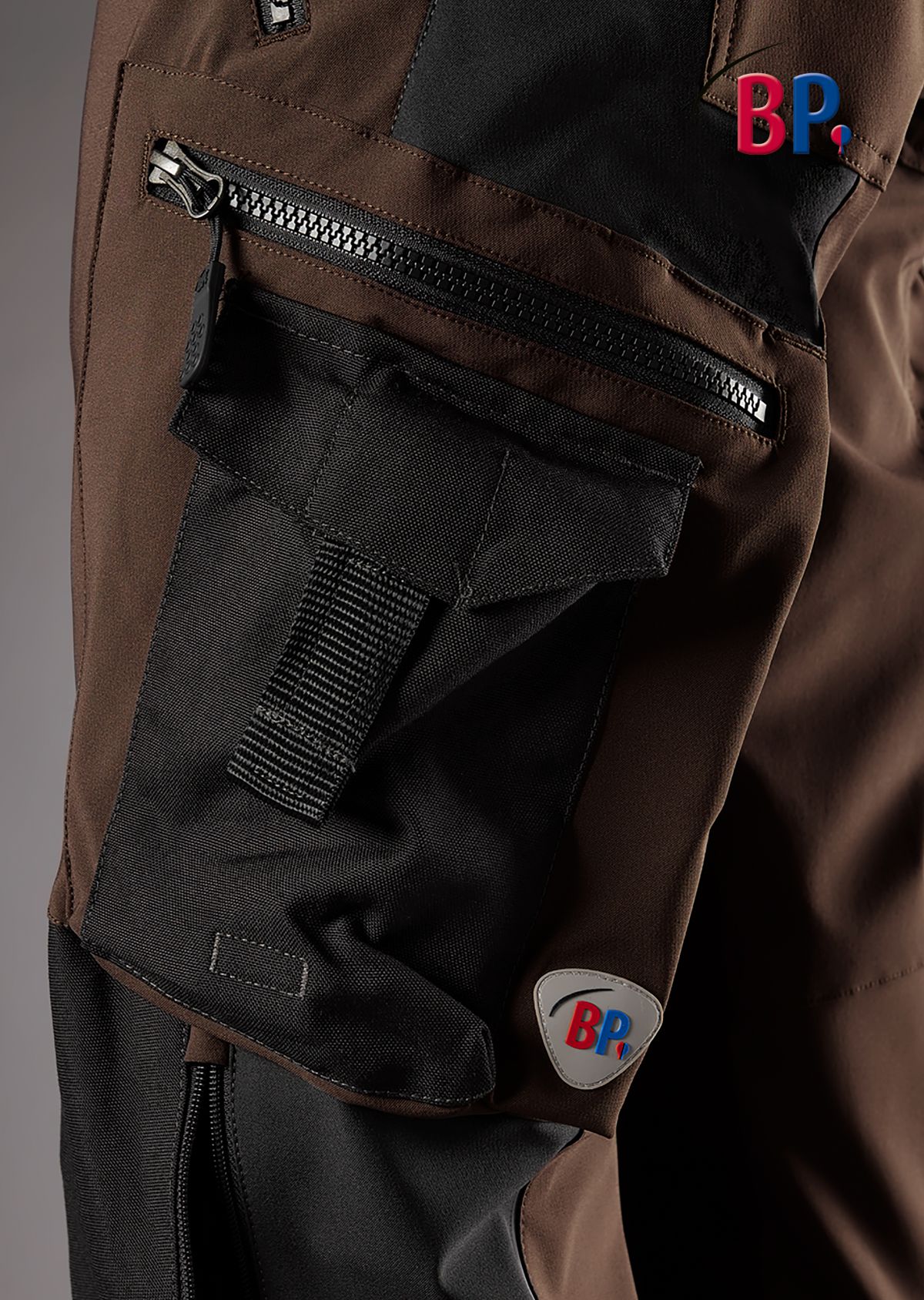 1861-620-4832_BP® Superstretch-Arbeitshose mit Kniepolstertaschen_braun/schwarz_Bild 6