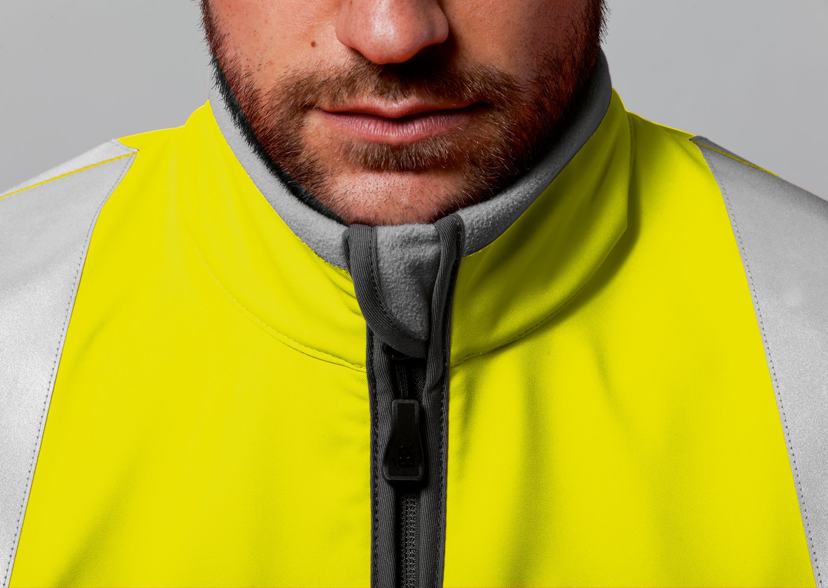 BP® Veste soft-shell à haute visibilité jaune haute visibilité Thumbnail 2