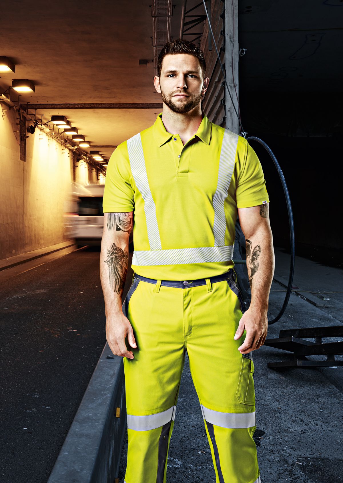 2132-260-86 BP® Poloshirt met hoge zichtbaarheid signaalgeel Thumbnail 1