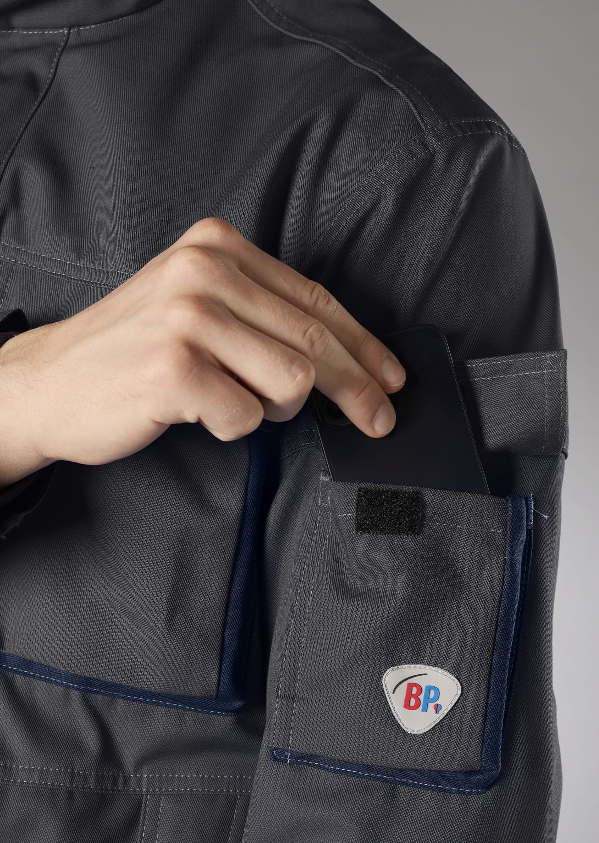 1795-720-56_BP® Veste de travail avec boutons dissimulés_anthracite/bleu nuit_image 4