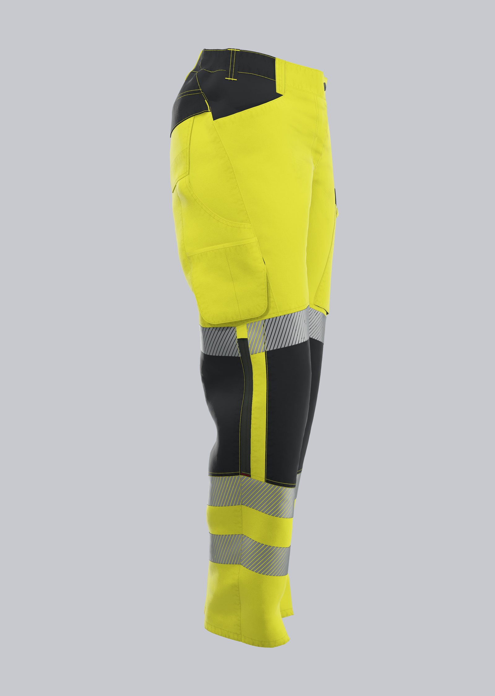 2046-844-6656_BP® Warnschutz-Stretch-Hose mit Knietaschen für Damen_warngelb/anthrazit_Bild 4