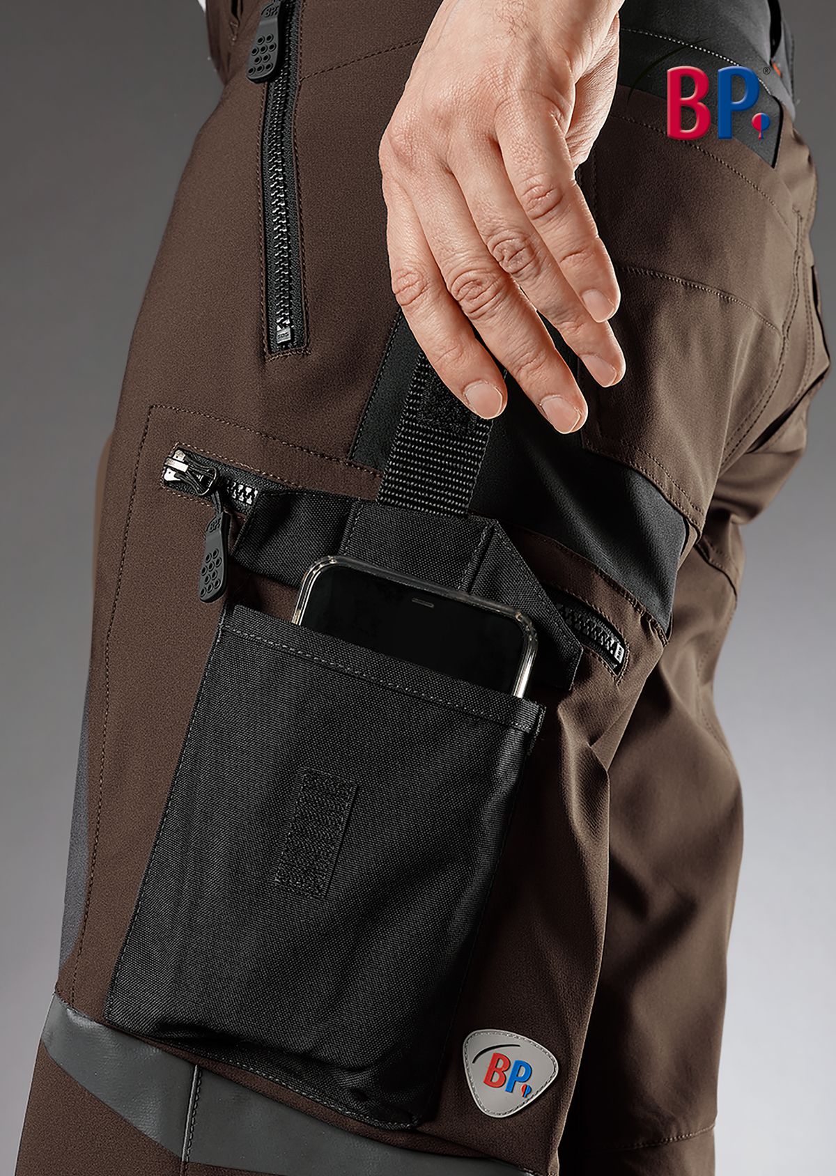 1863-620-4832 BP® Superstretch-Shorts braun/schwarz Thumbnail 2