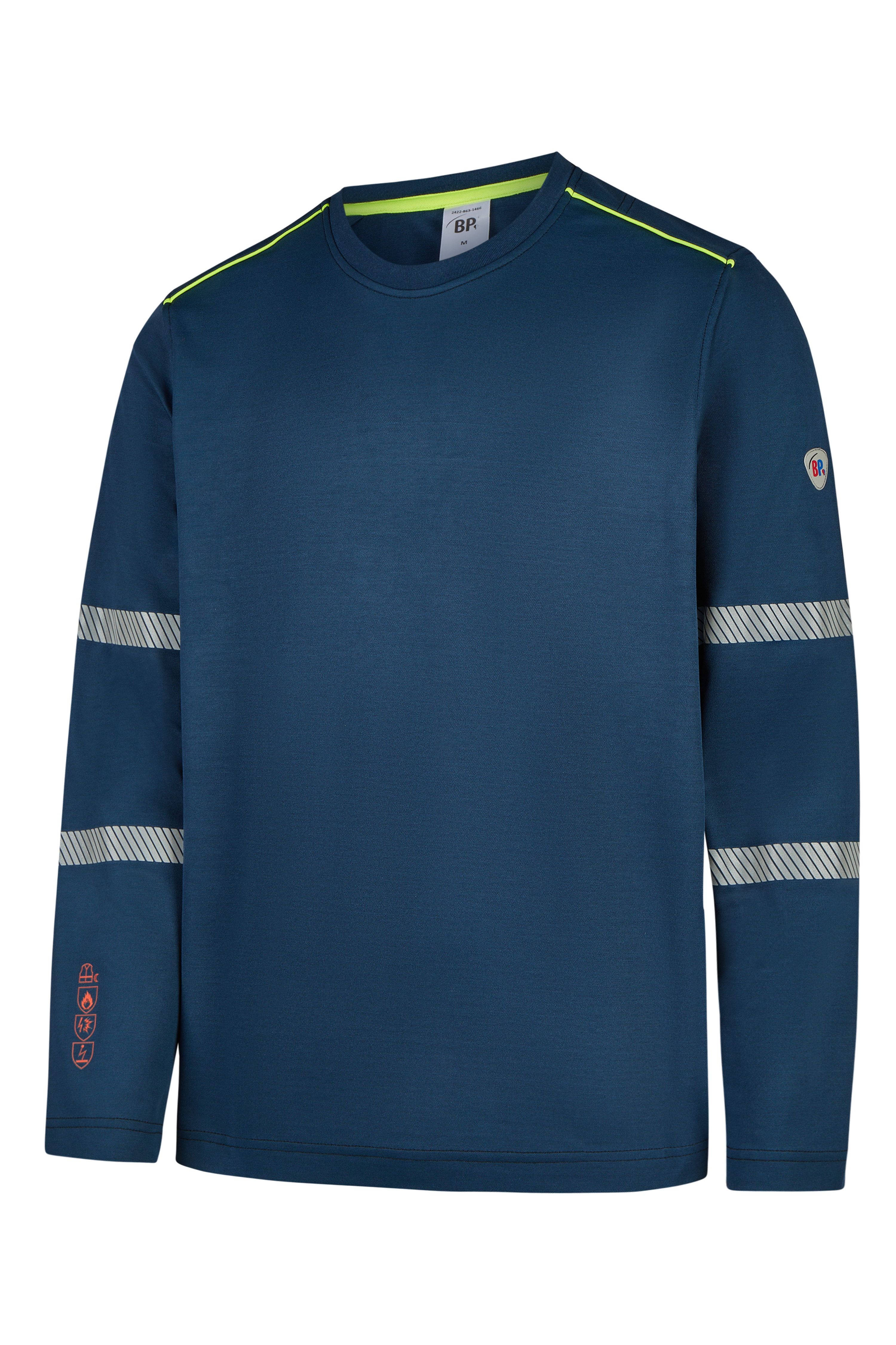 BP® Multinorm-Langarmshirt APC1, erhöhte Sichtbarkeit nachtblau/warngelb Thumbnail 2