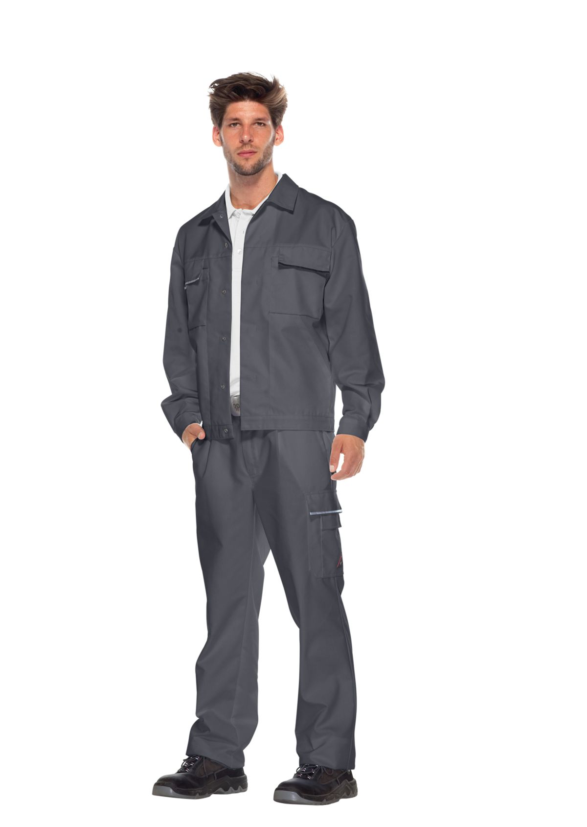 1602-559-53 BP® Veste de travail avec boutons dissimulés gris foncé Thumbnail 2