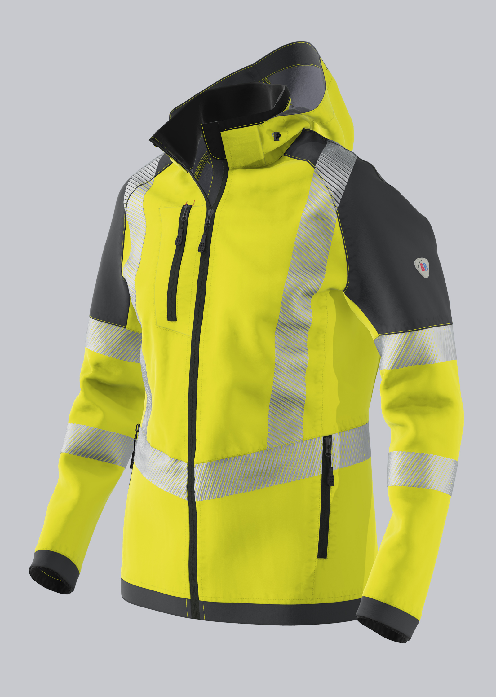 BP® High-visibility stretch soft-shell jacket