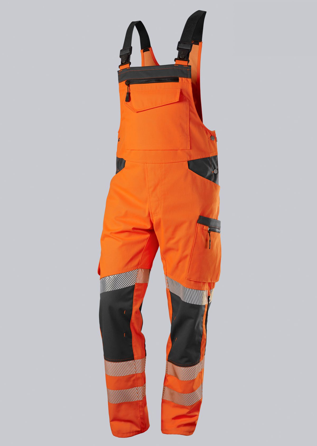 2041-844-6556_BP® Warnschutz-Stretch-Latzhose mit Knietaschen_warnorange/anthrazit_Cover Bild