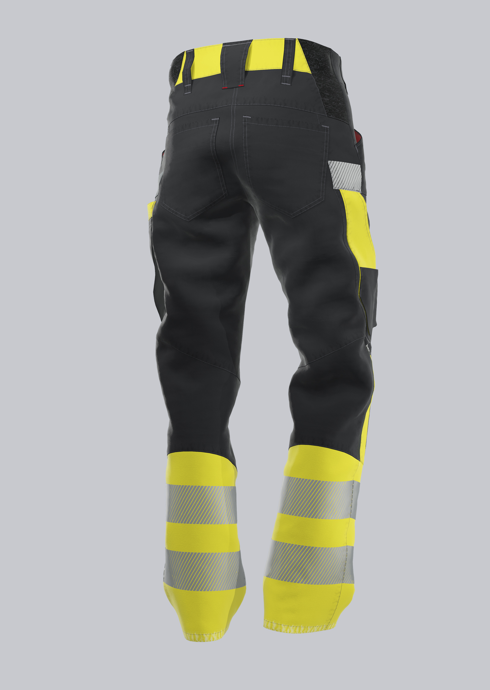 2047-845-5666_BP® Warnschutz-Hybrid-Hose Klasse 1 mit Knietaschen_anthrazit/warngelb_Bild 2