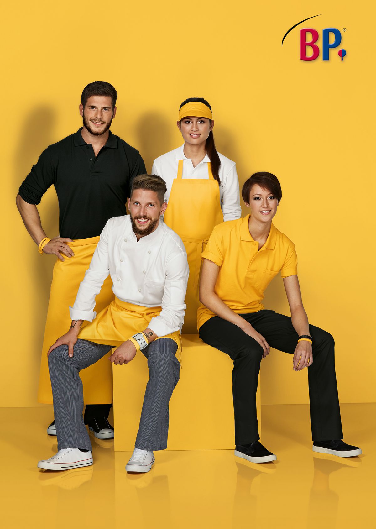 1612-181-86 BP® Polo unisexe jaune Thumbnail 1