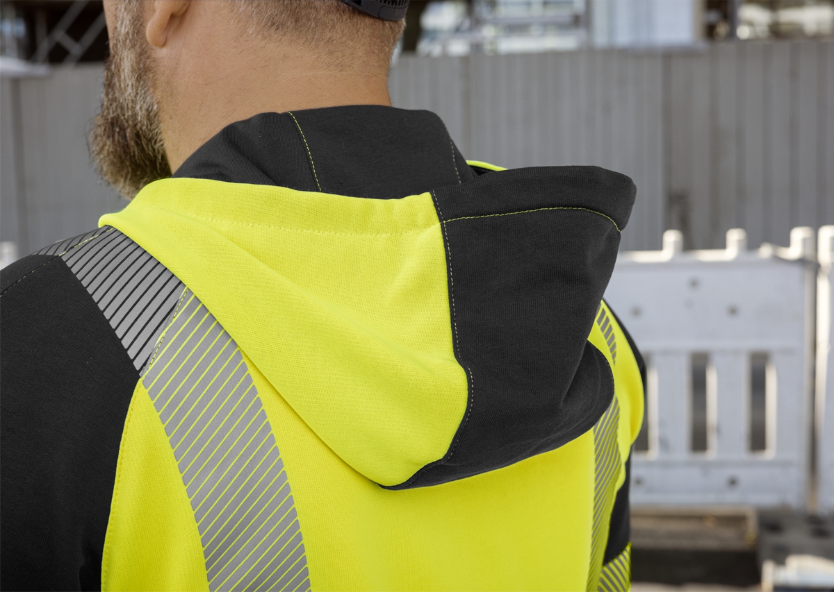 BP® Veste sweat à haute visibilité avec capuche jaune haute visibilité/anthracite Thumbnail 3