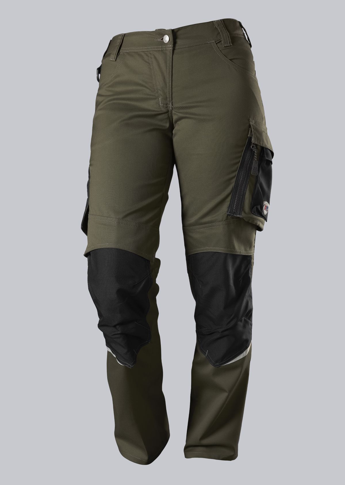 BP® Women’s lightweight work trousers with knee pad pockets 1999-570-7332_BP® Women’s lightweight work trousers with knee pad pockets_olive/black_Cover Image
