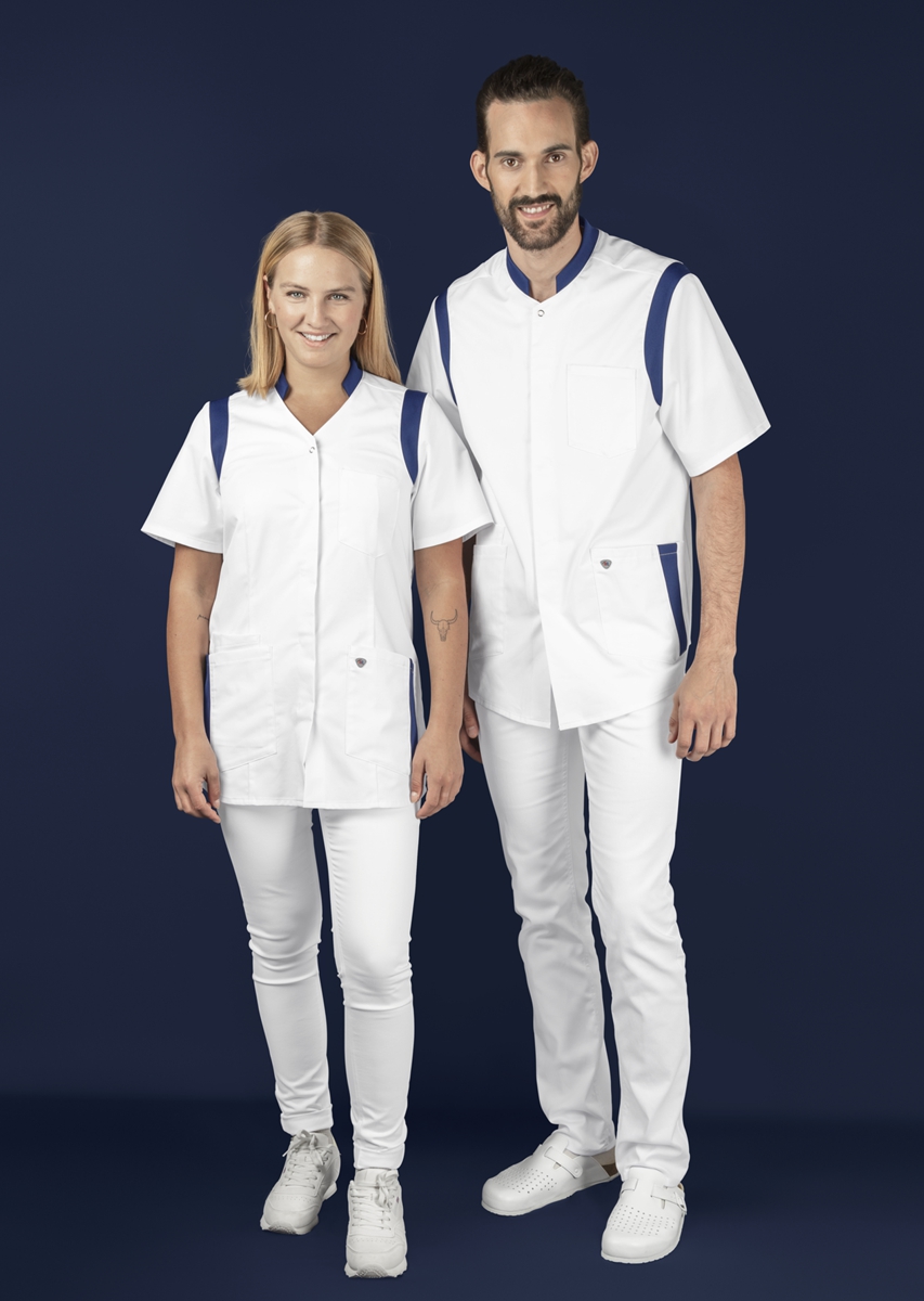 1710-684-2110 BP® Stretch women's tunic white/night blue Thumbnail 7