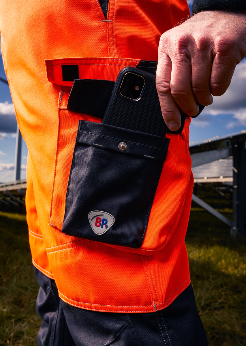 2237-840-6556 BP® Lightweight multi-standard high visibility APC2 bib & brace warning orange/anthracite Thumbnail 7
