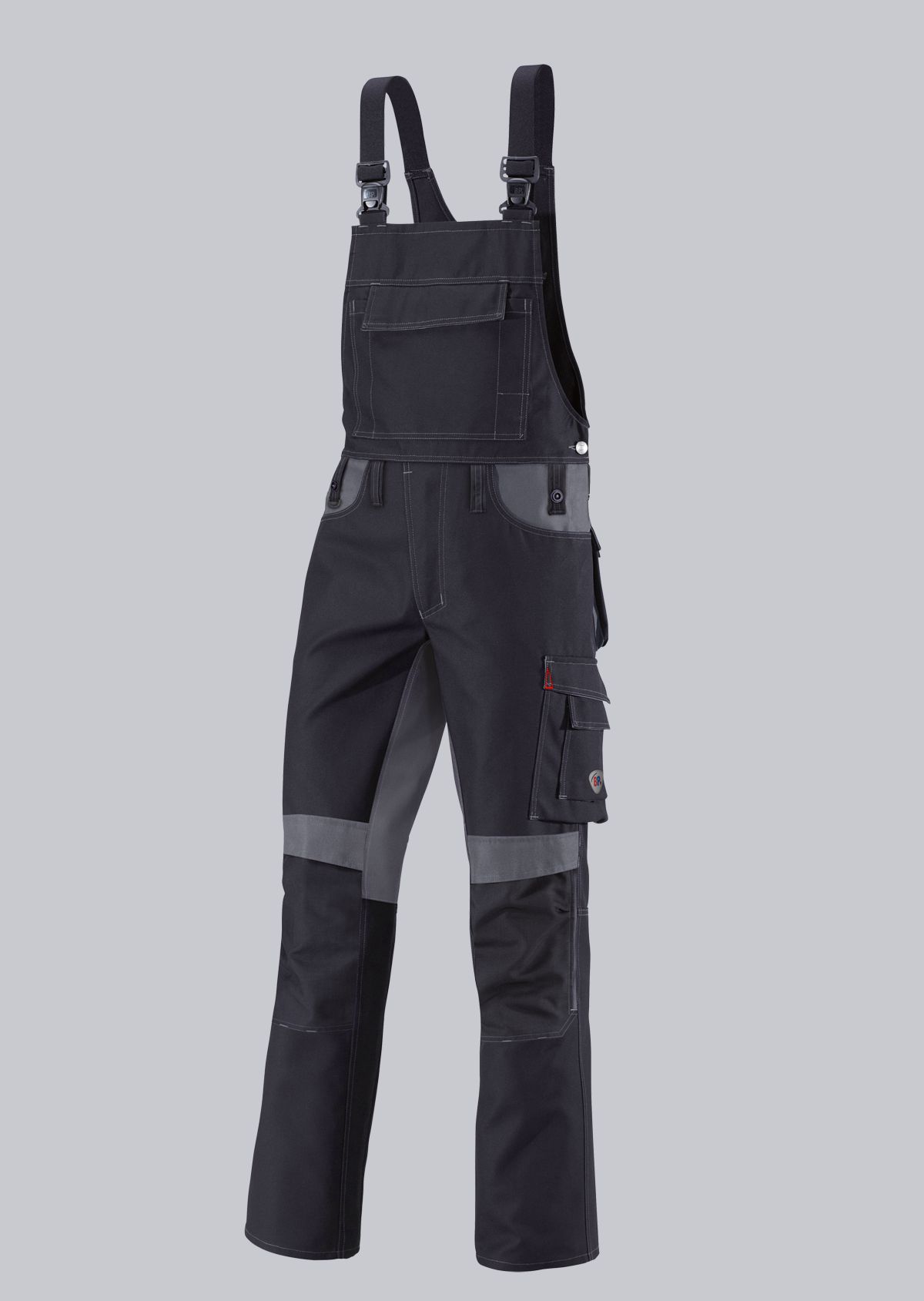 1791-555-32_BP® Strapazierfähige Latzhose mit Kniepolstertaschen_schwarz/dunkelgrau_Bild 1